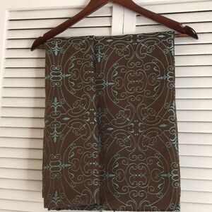 Brown and Blue Patterned shower curtain